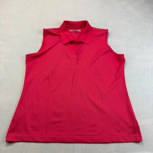 Greg Norman Golf Polo Top Women 2XL Pink Sleeveless Play Dry Performance Stretch